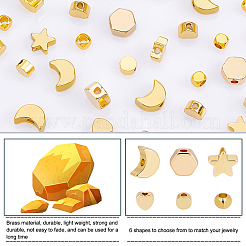 120Pcs 6 Style Brass Beads&nbsp;FIND-PH0005-47