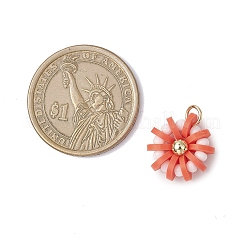 Handmade Polymer Clay & Glass Seed & Brass Pendants&nbsp;PALLOY-MZ00840-03