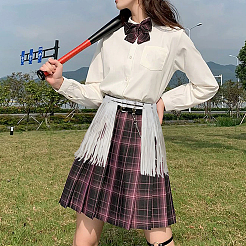 Imitation Leather Fringe Skirt Waist Belts&nbsp;AJEW-WH20020-266B