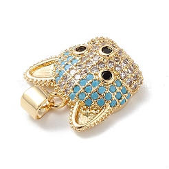 Brass Micro Pave Cubic Zirconia Pendants&nbsp;KK-M240-10