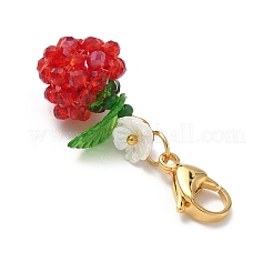 3D Apple Glass Seed & Acrylic Pendant Decorations&nbsp;HJEW-MZ00353