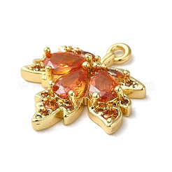 Brass Micro Pave Cubic Zirconia Pendants&nbsp;KK-F865-06G-02