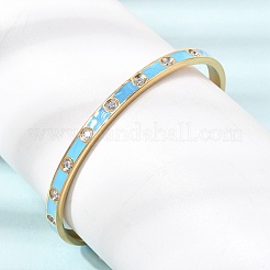 304 Stainless Steel Pave Clear Cubic Zirconia Open Cuff Bangles for Women&nbsp;SA-CBAC920-16G