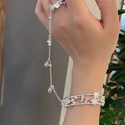 Alloy Satellite Chains Link Ring Bracelets&nbsp;FS-WG5C966-01