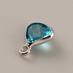 Faceted Glass Pendants&nbsp;GLAA-WH0030-13P-03