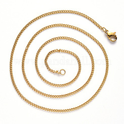 PVD Vacuum Plating 304 Stainless Steel Curb Chain Necklace&nbsp;NJEW-S420-001C-G
