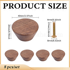 Round Walnut Wood Box Pull Handle&nbsp;AJEW-WH0816-327