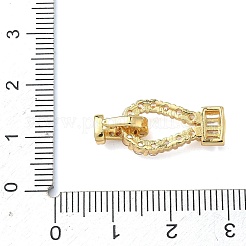 Brass Micro Pave Clear Cubic Zirconia Fold Over Clasps&nbsp;KK-U059-60G