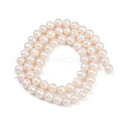 Natural Cultured Freshwater Pearl Beads Strands&nbsp;PEAR-I007-07W-01