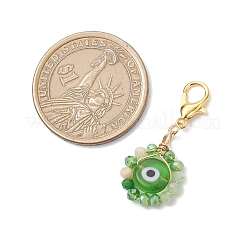 6Pcs Handmade Evil Eye Lampwork Pendant Decorations&nbsp;HJEW-JM04257