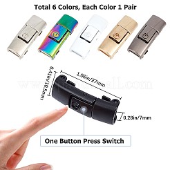 6 Pairs 6 Colors Zinc Alloy One-click Hook Buckle for Canvas Sports Shoes&nbsp;FIND-GF0004-54