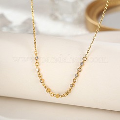 Cubic Zirconia Column Pendant Necklace with Brass Cable Chains&nbsp;LS-UU3534-1
