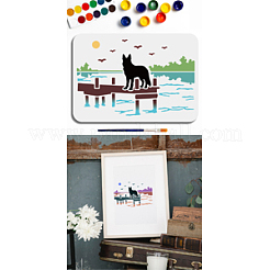 1Pc PET Hollow Out Drawing Painting Stencils&nbsp;DIY-MA0005-76B