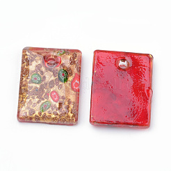 Handmade Gold Sand Lampwork Pendants&nbsp;LAMP-R138-08-B
