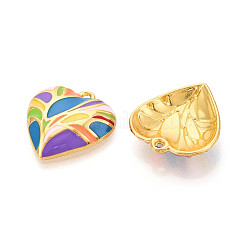 Rack Plating Alloy Enamel Pendants&nbsp;ENAM-T024-64A-G