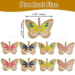 8Pcs 4 Colors Brass Enamel Pendants&nbsp;KK-SZ0004-08