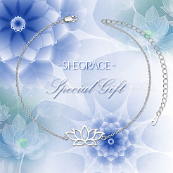 Rhodium Plated 925 Sterling Silver Link Anklets&nbsp;JA123A