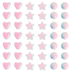 120Pcs 3 Styles Crackle Opaque Acrylic Beads&nbsp;OACR-TA0004-77
