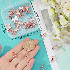 30Pcs Brass Stud Earring Findings&nbsp;KK-BBC0025-84RG