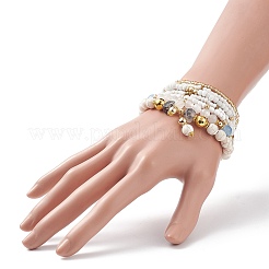 7Pcs 7 Style Natural Dyed Malaysia Jade & Agate & Glass Seed Beaded Stretch Bracelets Set&nbsp;BJEW-JB08892-02