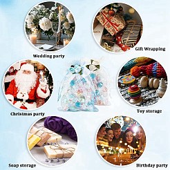 40Pcs 4 Colors 3D Flower Organza Drawstring Bags&nbsp;OP-BBC0001-06B