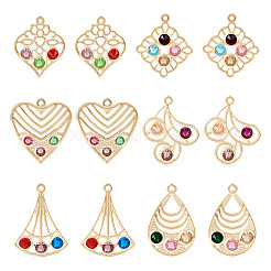 24Pcs 6 Style Iron with Glass Pendants&nbsp;IFIN-TA0001-61