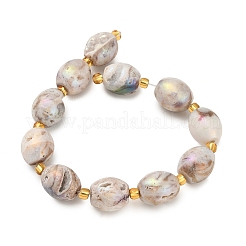 Electroplated Natural Druzy Geode Crystal Beads Strands&nbsp;G-F833-O01-01C