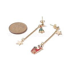 Christmas Theme Alloy Enamel Asymmetrical Earrings&nbsp;EJEW-JE05231