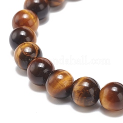 Natural Tiger Eye Beaded Stretch Bracelet&nbsp;BJEW-JB08879-04