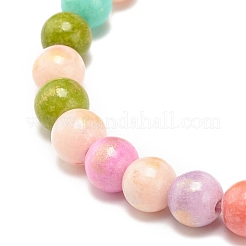 Natural Jade Beaded Stretch Kids Bracelets&nbsp;BJEW-JB07789-01