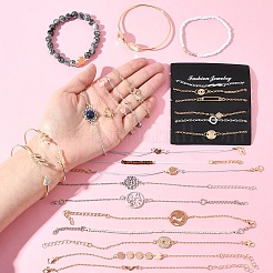 8Sets 8 Styles Iron Alloy Link Bracelets Set for Women&nbsp;BJEW-FS0001-10