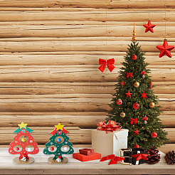 2 Sets 2 Colors Christmas Tree Wooden Display Decoration for Kids&nbsp;DJEW-GF0001-62