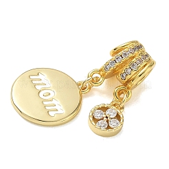 Mother's Day Brass Micro Pave Clear Cubic Zirconia Pendants&nbsp;CU-CBA4231-09B-G