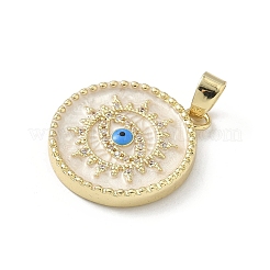 Brass Micro Pave Clear Cubic Zirconia Pendants&nbsp;KK-F905-22G-02