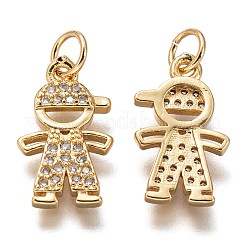 Brass Micro Pave Clear Cubic Zirconia Pendants&nbsp;ZIRC-C020-36G