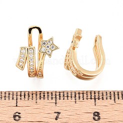 Brass Micro Pave Clear Cubic Zirconia Cuff Earrings&nbsp;EJEW-T047-76G