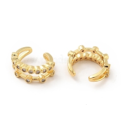 Clear Cubic Zirconia Double-Layer Open Cuff Earrings&nbsp;EJEW-G297-34G