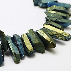 Electroplated Natural Quartz Crystal Beads Strands&nbsp;G-A142-03N