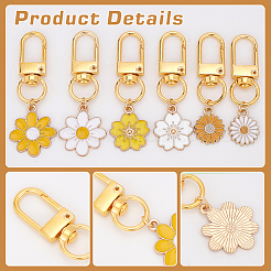 24Pcs 6 Style Alloy Enamel Pendant Decorations&nbsp;HJEW-WR00024