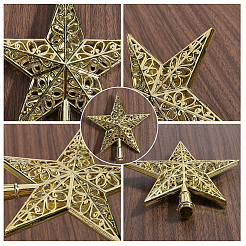 Star Plastic Christmas Tree Topper Ornaments&nbsp;AJEW-WH20004-17B