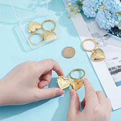 4Pcs Brass Heart Locket Keychain&nbsp;KEYC-UN00018