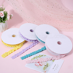 20 Yards Ruffled Polyester Elastic Lace Trim&nbsp;EW-WH0018-01C