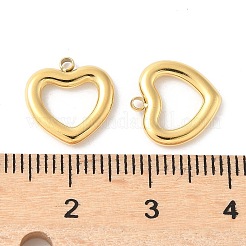 304 Stainless Steel Heart Charms&nbsp;STAS-L022-417G
