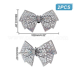 Glass Rhinestone Bowknot Shoe Decorations&nbsp;AJEW-WH0323-24B
