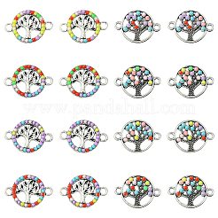 20Pcs 2 Styles Alloy Enamel Tree of Life Connector Charms&nbsp;FIND-CJ0001-62