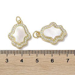 Brass Micro Pave Cubic Zirconia Pendants&nbsp;KK-G485-22B-G