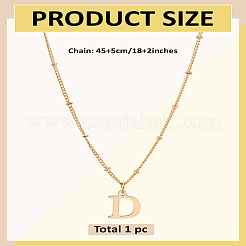 1Pc Brass Chain & 304 Stainless Steel Letter Pendant Necklaces&nbsp;NJEW-LP0001-35D-G