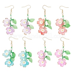 Acrylic Flower Dangle Earrings&nbsp;EJEW-MZ00588
