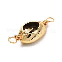 Electroplated Shell Beads Links Connectors&nbsp;PALLOY-JF01036-03