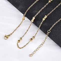 304 Stainless Steel Bone Rope Chain Necklaces&nbsp;NJEW-C073-09G